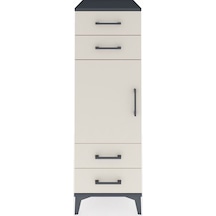 Kronos Dolap 2 Raflı 4 Çekmeceli Tek Kapaklı 44x59x134 Antrasit-aytaşı Antrasit