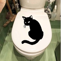 Kedi Klozet Sticker Yapıştırması Sticker 2 Model