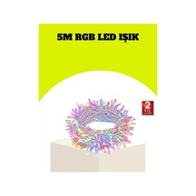 Enerji Tasarruflu Şeffaf Kablo 5 M 50 Led Dekor Işık Çok Renkli