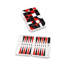 Mini Boy Geometrik Desenli Seyahat Tavlası Kapalı 13 X 22 Cm Açık