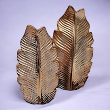 2'li Kaplama Yaprak Vazo Set Gaga-007 Bronz
