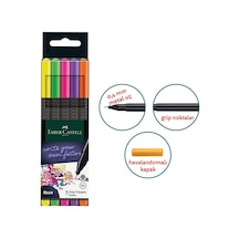 Grip Finepen 0.4 Mm 5 Renk Neon Fineliner 1 Paket Faber Keçe Uçlu