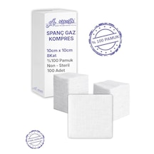 Spanç Gazlı Bez 10x10cm 8 Katlı 100 Adet - Yüksek Emici, Yapışmayan, Nefes Alabilir %100 Pamuk Yara Pansuman Pedi