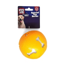 Playfull Sesli Kemik Desenli Plastik Top Köpek Oyuncağı 7.5 CM