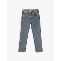 Koton Kot Pantolon Ayarlanabilir Lastikli Pamuklu - Slim Jean Lıght Indıgo 4skb40039td Açık Mavi