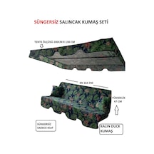 Mor Minder Süngersiz Tenteli Salıncak Kumaş Seti 3kişilik Bahçe Minderi 164x47 Süngersiz Yeşil