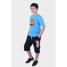 Fyk Kids Erkek Çocuk Alt-üst Kapri-tişört Takım Turkuaz