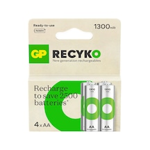 Gp Recyko 1300 Serisi 1300 Mah Nimh Aa Kalem Boy 4'lü Şarjlı Pil