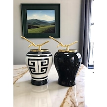 Dekoratif Obje Şah Küp 2 Li Siyah Versa Desen Siyah Şah Gold