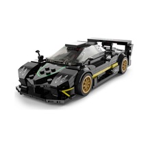Pagani Zonda R Siyah Yapı Blokları Oyuncak Araba 387 Parça 1/28 Metalik Siyah Maket Seti