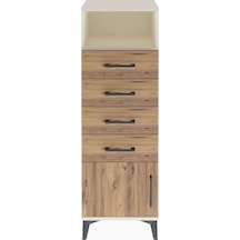 Arges Dolap Tek Raflı 4 Çekmeceli Tek Kapaklı 44x30x134 Aytaşı-çam Aytası