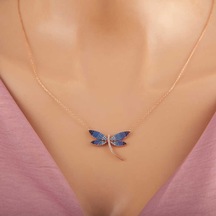 Gümüş Rose Yusufçuk Kadın Kolye Gri