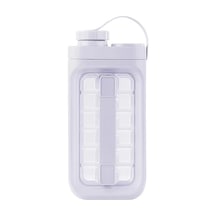 2'si 1 Arada Buz Küpü Kalıp Su Isıtıcısı Taşınabilir 17 Izgaralı Buz Yapıcı Şişesi Bpa İçermez, Fda Sertifikası Yok - Beyaz