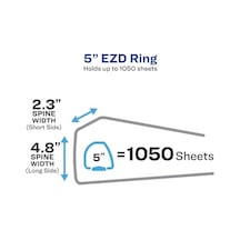 Ağır Hizmet Tipi Görünüm 3 Halka Bağlayıcı, 5 "tek Dokunuşla Ezd Halka, 8.5" X 11" Kağıt Tutar, 1 Chartreuse Bağlayıcı 79815