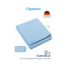 Vista Mavi Mikrofiber Cam Bezi 50x70cm 200 Gsm 2 Li Set Araba Ve Ev Cam Temizlik Bezi