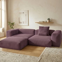 Relax Köşe Koltuk Takımı Sünger Koltuk Kanepe Divan Mor