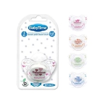 Babytime Silikon Damaklı Koruyucu Kapaklı Şeffaf Gövdeli Desenli Emzik N.1 Bt134-1