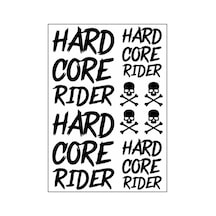 A4 Sticker 122 Tek Paket Çoklu Sticker Hard Core Rider Siyah Standart