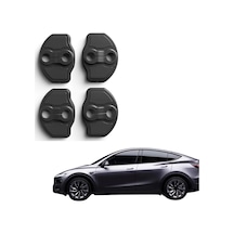 Tesla Juniper Kapı Kilidi Koruma Kapakları 4 Adet Siyah