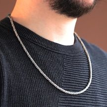 Kral Modeli 3mm Gümüş Zincir Gümüş