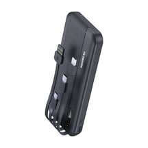 10000 Mah Micro Type-c Usb Lightning 4 Kablolu Hızlı Kablosuz Şarj Powerbank Bx40