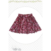 Çiçek Desenli Çocuk Etek Gülkurusu Renk Tonunda Gülkurusu1 Gülkurusu