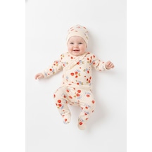 Tiffany Baby & Kids Strawberry Garden Organik Tasarımlı 3lü Zıbın Set ekru