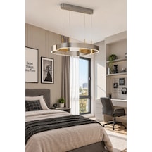 Modern Premium 3 Renkli Ledli Sarkıt Avizesi Platin Renk Salon Mutfak Oturma Odası Modelleri 60w Beyaz
