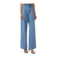 Bouguessa Type 02b Jeans, Geniş Paça, Geri Dönüştürülmüş Denimden Lüks Kot Pantolon Mavi