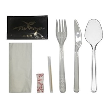 Şeylişeyler - Plastik Bıçak Kaşık Çatal 7'li Lüks Set 50 Paket