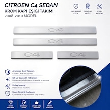 Citroen C4 Sedan Krom Kapı Eşiği Tk 2008-2010 Paslanmaz Çelik N11.7999
