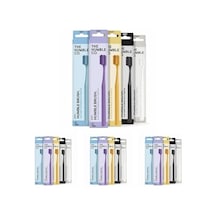 The Humble Co. - Humble Brush Adult Soft - 7.000 Kıl İçeren Bitki Bazlı Diş Fırçası Renk Asortili 4 Paketi Açık Ahşap