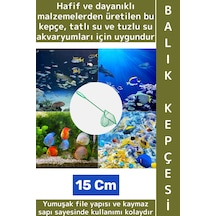 Wintoup Dayanıklı Kaymaz Sap Hafif Yumuşak Fileli Tatlı Tuzlu Su Uyumlu Pratik Akvaryum Balık Kepçesi 15 Cm