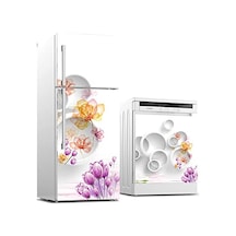 Buzdolabı Ve Bulaşık Makinası Beyaz Eşya Sticker Kaplama Altın Çiçek Diğer