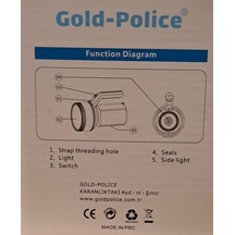 Gold-police Led El Feneri Şarjlı 10 W Gp-2603 21 Cm - Çap 10.5 Cm Diğer