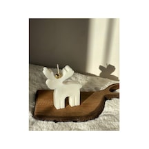 Dekoratif Hediyelik Geyik Mum Soywax Beyaz Yılbaşı Hediye Pine Tree Candle Beyaz
