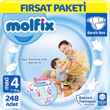 Molfix 4 Beden Bebek Bezi Fırsat Paketi 62x4 248 Adet 4 Numara