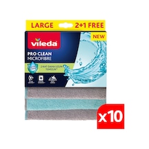 Vileda 10 Paket 3lü Pro Clean Enzim Teknolojili Mikrofiber Temizlik Bezi Vld0000000468 Renkli