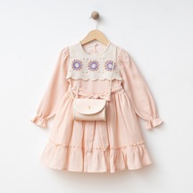 Andywawa Kız Çocuk Pudra Rengi Elbise - Wondress - Pudra - 3 Yaş - 5960-pudra-3 Yaş Pudra