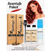 Biomagic Organik Amonyaksız Saç Boyası Karamel-7.03 +oksidan 2 Adet +ekamix Fırça