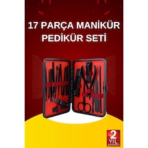 17 Parça El Ayak Bakım Seti Tırnak Temizleme Manikür Pedikür Cımbız Törpü Tırnak Makası 63263894