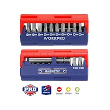 Workpro Wp221062 13 Parça Manyetik Cr-v Vidalama Bits Uç Seti Fr Wp221062