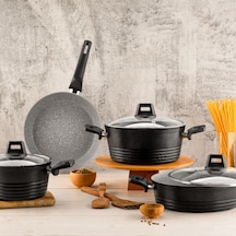 Özlife Fulya 7 Parça Granit Set Siyah