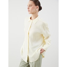 Lcw Modest Sarı Oversize Kadın Gömlek Tunik