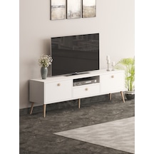 Beyza Ahşap Ayaklı 180 Cm Beyaz Tv Sehbası