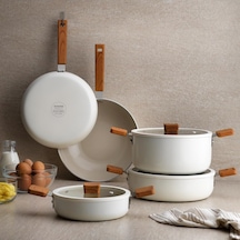 Ceramoni Seramik Basık Tencere 30 Cm-krem 12v