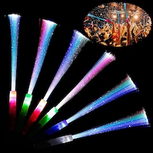 2 Adet Led Işıklı Çubuk Fiber Optik Çubuk Püsküllü Çubuk Parti Işıkları Konser Işıkları Renkli Pilli Led Işık