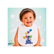 Eeyore Keten Bebek Mama Önlüğü Yumuşak - Emici - Yıkanabilir - Özel Tasarım P052 Çok Renkli