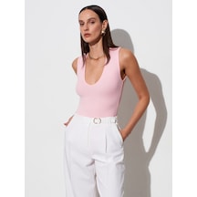 Dilvin 32835 V Yaka Bodysuit-toz Pembe Dilvin 32835 V Yaka Bodysuit-toz Pembe