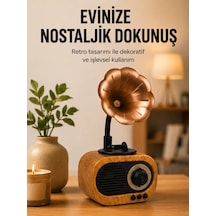 Retro Tasarımlı Mini Bluetooth Hoparlör Ve Fm Radyo Çoklu Medya Yeni Nesil Mh-hs9025-3276